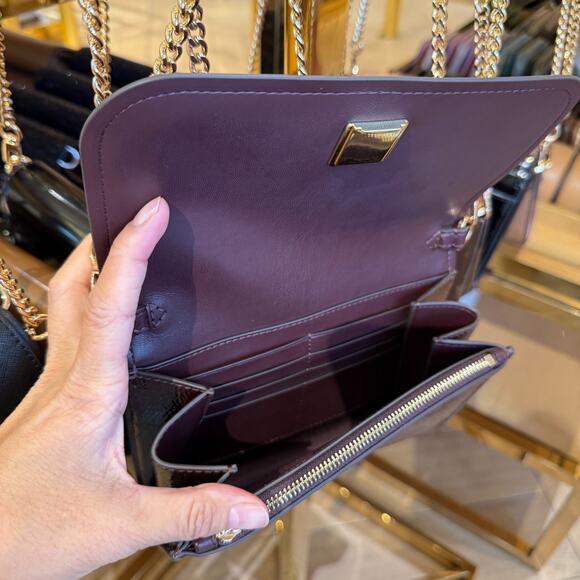 Best Price‼️Tory Burch Emerson Chain Wallet 170172 Agnello $375 - Picture 6 of 8